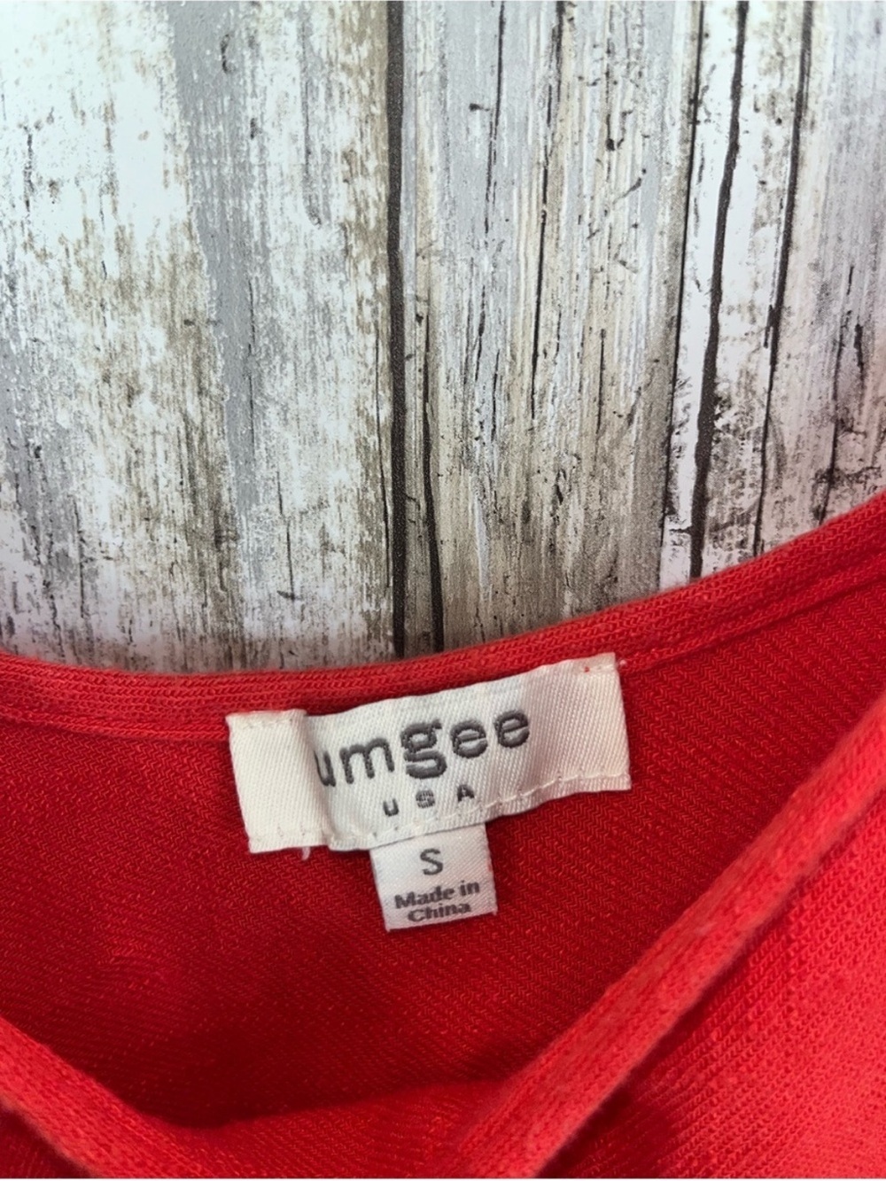Umgee Red Linen Blend Swing Tank Top Small Flowy Boho Cami Adjustable Strap - Picture 4 of 4